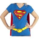Ladies Superman Caped V-Neck Shirt