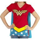 Wonder Woman Caped V-Neck Shirt