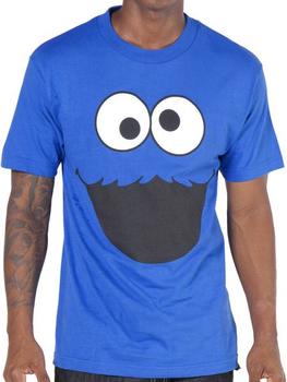 Cookie Monster Face Adult T-Shirt
