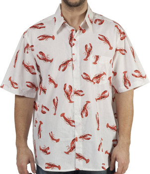 Seinfeld Cosmo Kramer Lobster Cabana Vacation Button Down Shirt