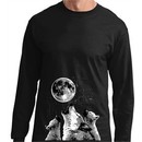 3 Wolf Moon Bottom Print Long Sleeve Shirt