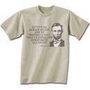 Abe Lincoln T-shirt Remain Silent Adult Beige Tee Shirt