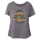 AC/DC Ladies Shirt High Voltage Dolman Athletic Heather T-Shirt