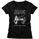 AC/DC Shirt Juniors For Those About To Rock Black T-Shirt