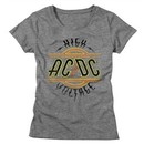 AC/DC Shirt Juniors High Voltage Athletic Heather T-Shirt