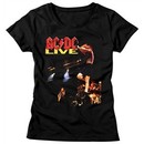 AC/DC Shirt Juniors Live Black T-Shirt