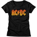 AC/DC Shirt Juniors Orange Band Logo Black T-Shirt
