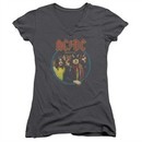 ACDC Juniors V Neck Shirt Highway To Hell Charcoal T-Shirt