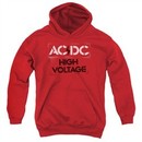 ACDC Kids Hoodie High Voltage Red Youth Hoody