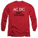 ACDC Long Sleeve Shirt High Voltage Red Tee T-Shirt