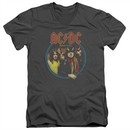 ACDC Slim Fit V-Neck Shirt Highway To Hell Charcoal T-Shirt