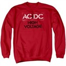 ACDC Sweatshirt High Voltage Adult Red Sweat Shirt