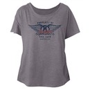 Aerosmith Ladies Shirt Property Of And Est. 1970, Boston, MA Grey Dolman T-Shirt