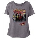 Aerosmith Ladies Shirt Rock Band Group Photo Grey Dolman T-Shirt
