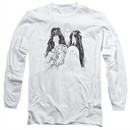 Aerosmith Shirt Draw The line Long Sleeve White Tee T-Shirt