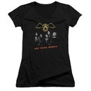 Aerosmith Shirt Juniors V Neck Get Your Wings Black T-Shirt