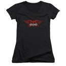 Aerosmith Shirt Juniors V Neck Winged Logo Black Tee T-Shirt