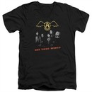 Aerosmith Shirt Slim Fit V-Neck Get Your Wings Black T-Shirt