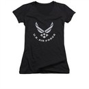 Air Force Shirt Juniors V Neck Logo Black T-Shirt