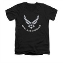 Air Force Shirt Slim Fit V-Neck Logo Black T-Shirt
