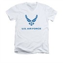 Air Force Shirt Slim Fit V-Neck Logo White T-Shirt