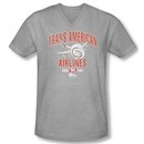 Airplane Shirt Slim Fit V Neck Trans American Athletic Heather Tee T-Shirt