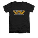 Alien Shirt Slim Fit V Neck Weyland Corp Black T-Shirt