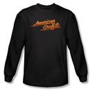 American Graffiti Long Sleeve T-shirt Movie Neon Logo Black Tee Shirt