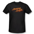 American Graffiti T-shirt Movie Neon Logo Adult Black Tee Shirt