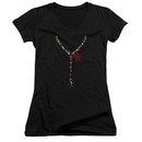 American Horror Story Juniors V Neck Shirt Necklace Black T-Shirt