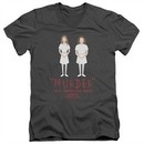 American Horror Story Slim Fit V-Neck Shirt Murder Charcoal T-Shirt
