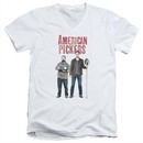 American Pickers Slim Fit V-Neck Shirt Mike And Frank White T-Shirt