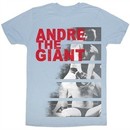 Andre The Giant T-Shirt Wrestling Andre Bars Blue Adult Tee Shirt