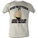 Andre The Giant T-Shirt Wrestling Size Matters Dirty White Adult Shirt