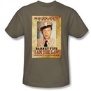 Andy Griffith Show Shirt Barney Fife I Am The Law Safari Green T-Shirt