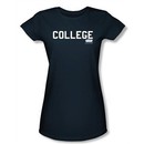Animal House Juniors T-shirt Movie College Navy Blue Tee Shirt