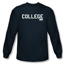 Animal House T-shirt Movie College Navy Blue Long Sleeve Tee Shirt