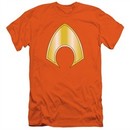 Aquaman Slim Fit Shirt Logo Orange T-Shirt
