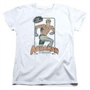 Aquaman Womens Shirt Action Figure White T-Shirt