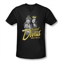 Archie Shirt Slim Fit V-Neck Divas Black T-Shirt