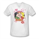 Archie Shirt Slim Fit V-Neck Kisses White T-Shirt