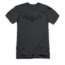 Arkham Origins Shirt Slim Fit Distressed Logo Charcoal T-Shirt