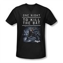 Arkham Origins Shirt Slim Fit V-Neck Kill The Bat Black T-Shirt