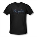 Arkham Origins Shirt Slim Fit V-Neck Logo Black T-Shirt