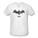 Arkham Origins Shirt Slim Fit V-Neck Logo Of Enemies White T-Shirt