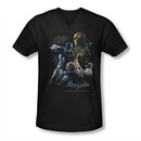 Arkham Origins Shirt Slim Fit V-Neck Punch Black T-Shirt