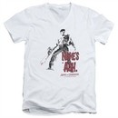 Army Of Darkness Slim Fit V-Neck Shirt Name's Ash White T-Shirt