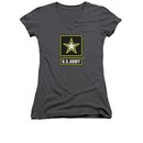 Army Shirt Juniors V Neck Logo Charcoal T-Shirt