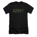 Army Shirt Slim Fit Green Logo Black T-Shirt