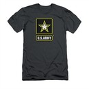 Army Shirt Slim Fit Logo Charcoal T-Shirt